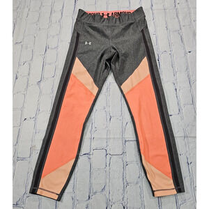 Under Armour WOMENS SZ S HeatGear Color Block Ankle Leggings Gray 1292129